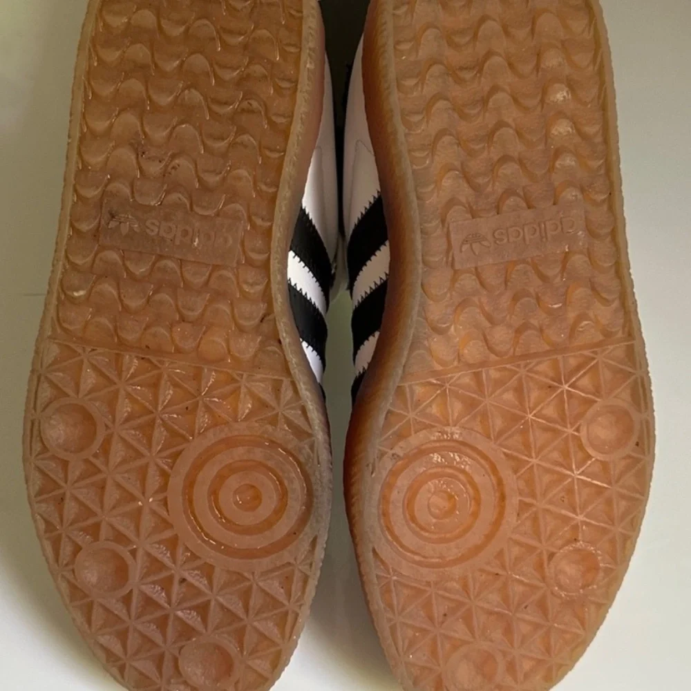 Adidas Samba White Black and Tan Sneakers Sz 9 - Picture 7 of 8